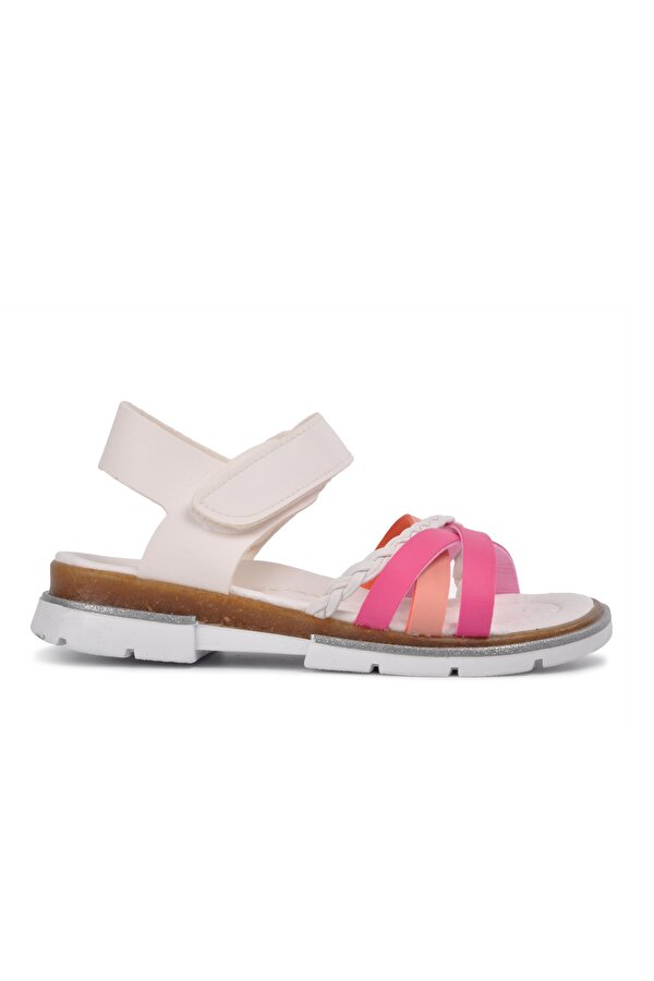 Şiringenç 001 Beyaz-Pembe Çocuk Sandalet