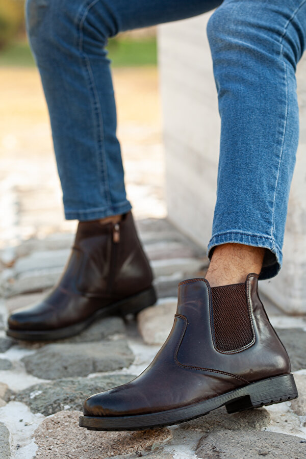 D650 Erkek Kışlık Kar Botu_Kahverengi