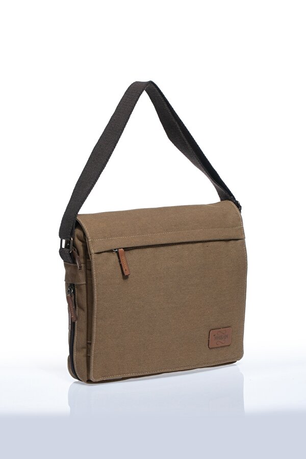 GK12 KANVAS POSTACI YAN ÇAPRAZ KÖRÜKLÜ EVRAK DİZÜSTÜ LAPTOP NOTEBOOK MACBOOK TABLET GÜNLÜK KULLANIM BEJ