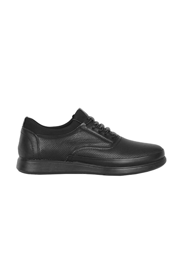066 Siyah Lz %100 Deri Erkek Sneakers Spor Ayakkabı