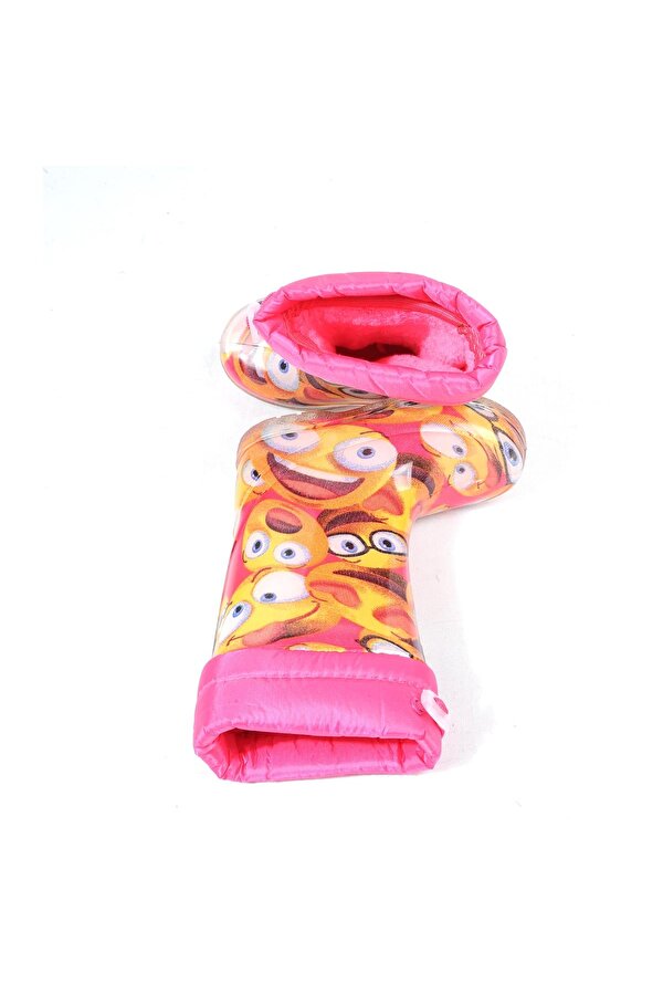 21-14 Srb Pembe Emoji Kürklü Kız Çocuk Çizme