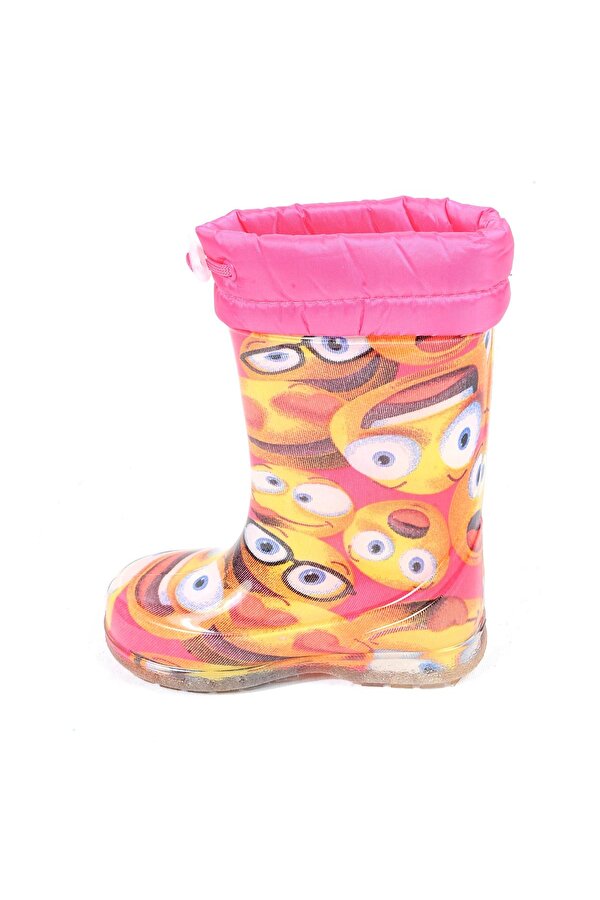 21-14 Srb Pembe Emoji Kürklü Kız Çocuk Çizme