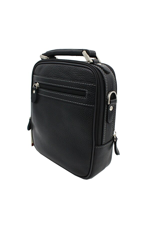 DERİ 305  HAKİKİ DERİ ERKEK EL VE OMUZ ASKILI ÇANTA SİYAH