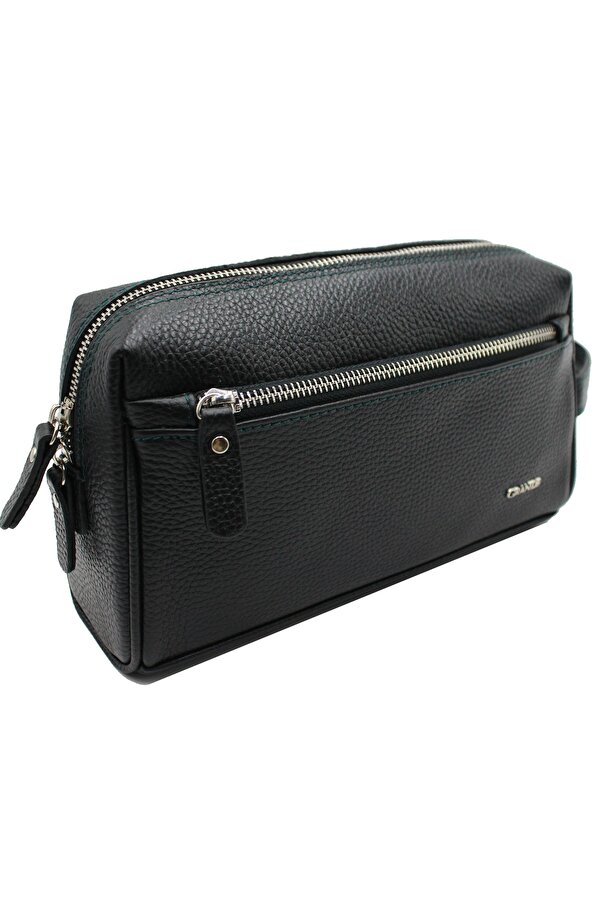 4273 %100 HAKİKİ DERİ  EL ÇANTASI CLUTCH ÇANTA SİYAH