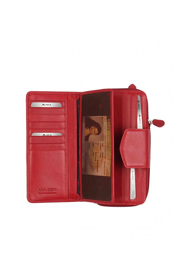 DERİ 428 %100 HAKİKİ DERİ BAYAN CÜZDAN KIRMIZI