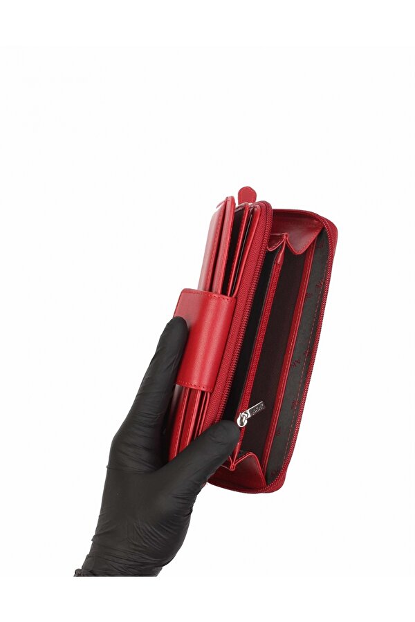 DERİ 428 %100 HAKİKİ DERİ BAYAN CÜZDAN KIRMIZI