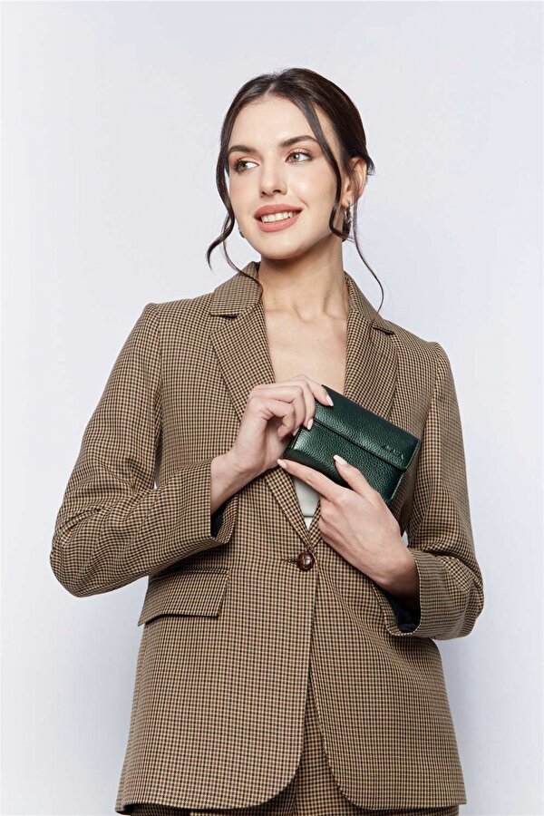 DERİ 445 %100 HAKİKİ DERİ BAYAN CÜZDAN HAKİ