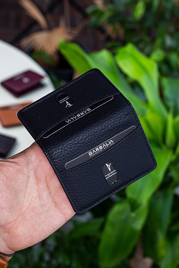 Nahita Hakiki Deri Slim Kartlık Cüzdan Siyah