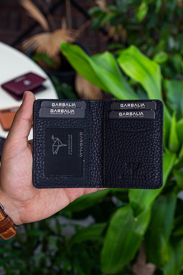 Nahita Hakiki Deri Slim Kartlık Cüzdan Siyah