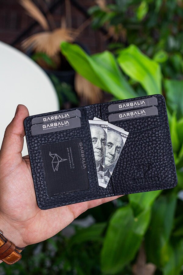 Nahita Hakiki Deri Slim Kartlık Cüzdan Siyah