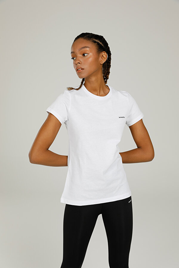 SN226 BASIC C NECK T-SHIR Beyaz Kadın Kısa Kol T-Shirt