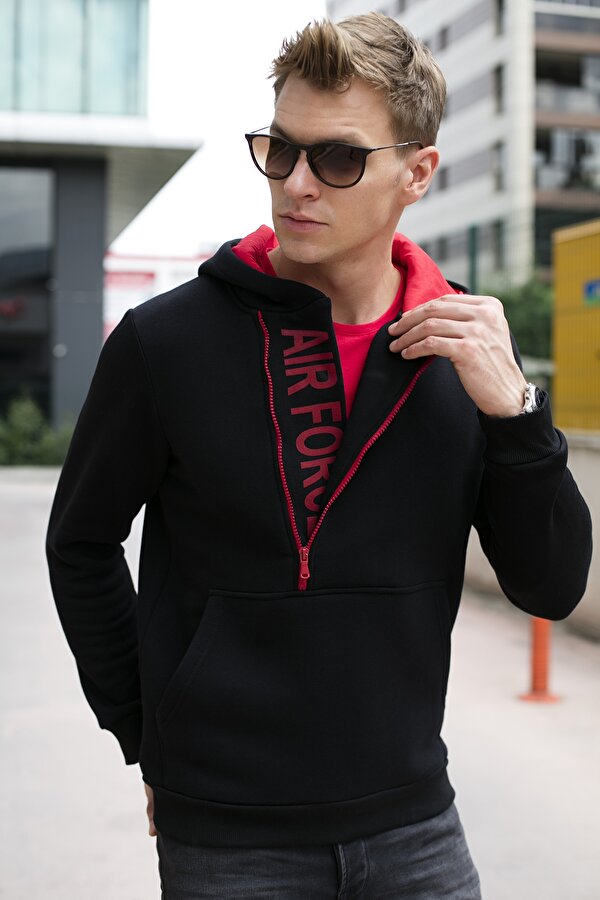 Erkek Sweat 575707 SİYAH-KIRMIZI
