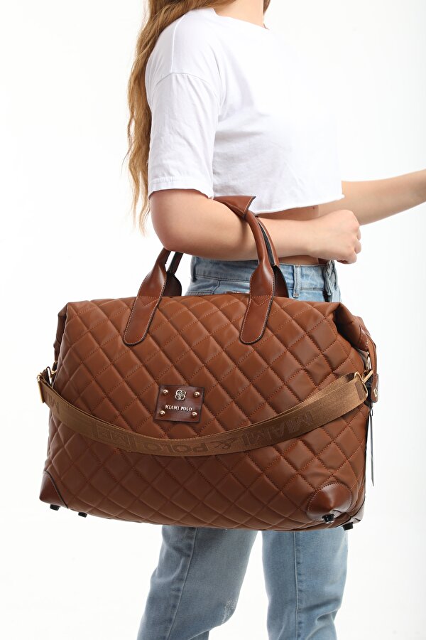 MİAMİ POLO 1203 Büyük Boy Nakışlı Valiz  Seyahat tatil bavulu TABA-TABA