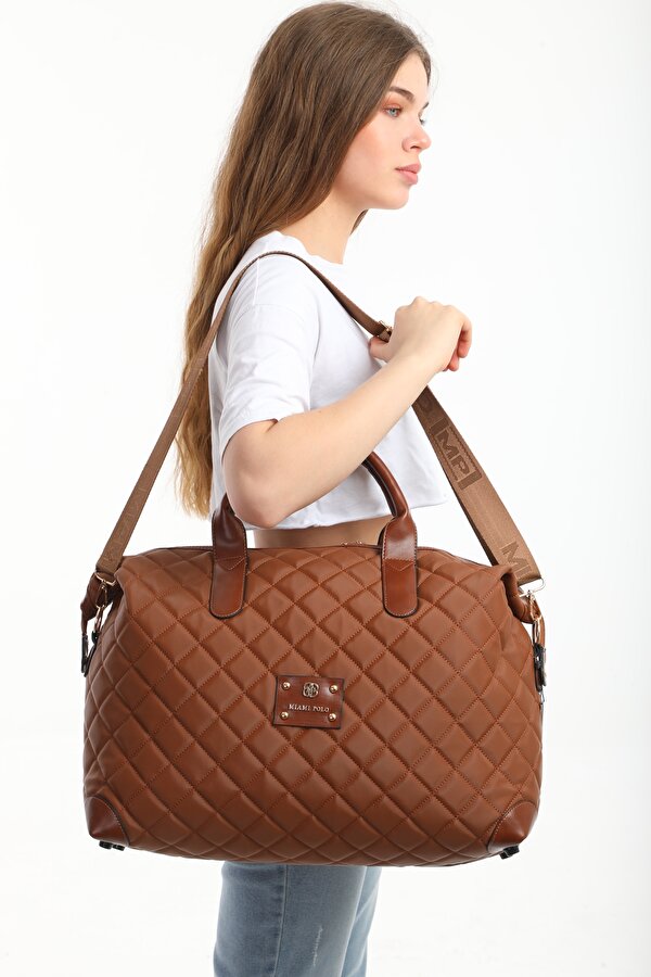 MİAMİ POLO 1203 Büyük Boy Nakışlı Valiz  Seyahat tatil bavulu TABA-TABA