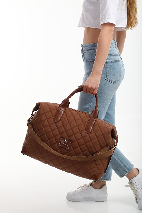 MİAMİ POLO 1203 Büyük Boy Nakışlı Valiz  Seyahat tatil bavulu TABA-TABA