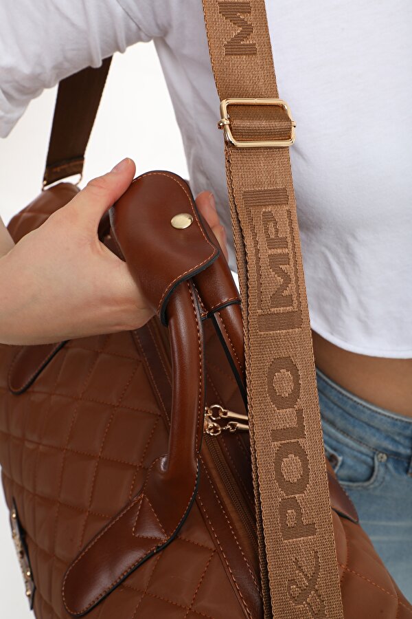 MİAMİ POLO 1203 Büyük Boy Nakışlı Valiz  Seyahat tatil bavulu TABA-TABA