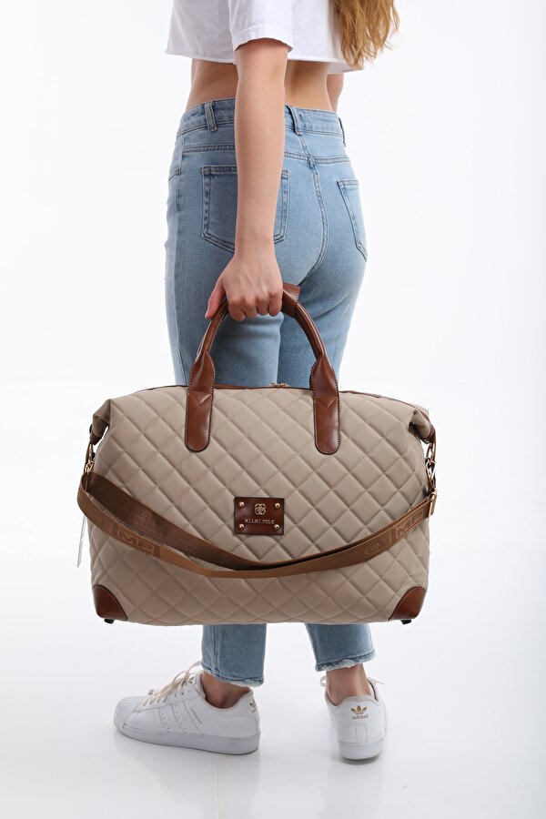 MİAMİ POLO 1203 Büyük Boy Nakışlı Valiz  Seyahat tatil bavulu KUM