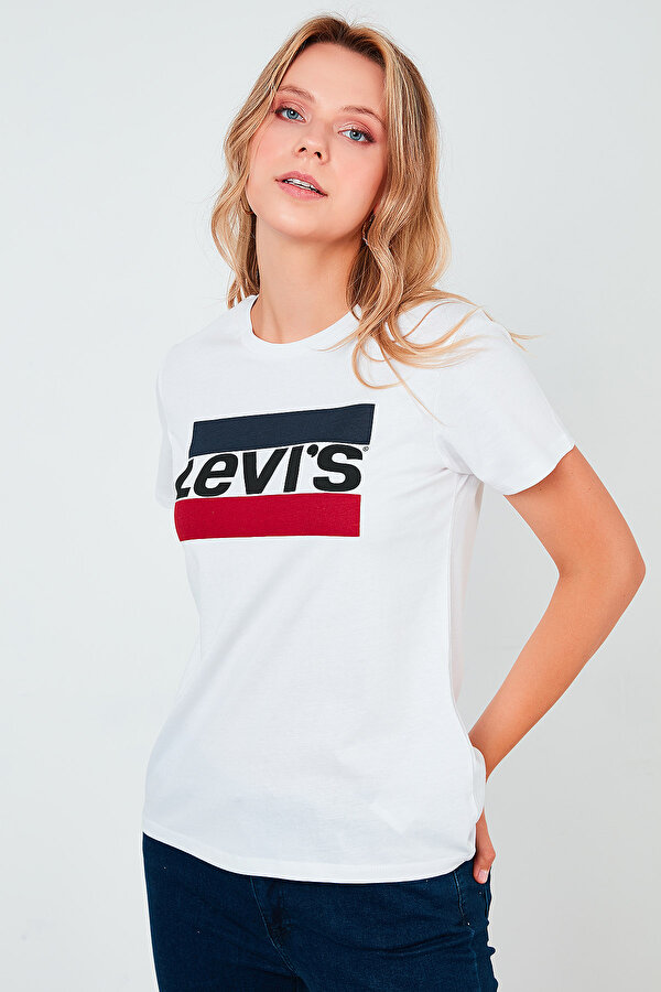 Bayan T Shirt 17369-1313 BEYAZ