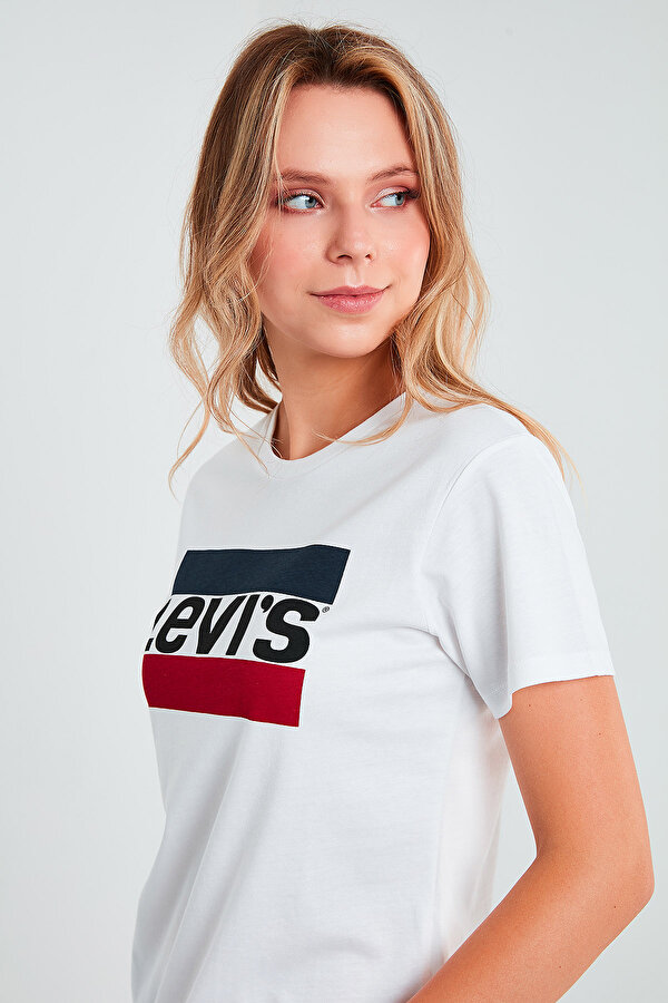 Bayan T Shirt 17369-1313 BEYAZ