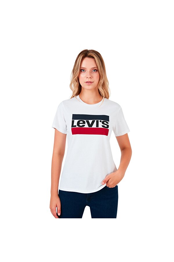 Bayan T Shirt 17369-1313 BEYAZ