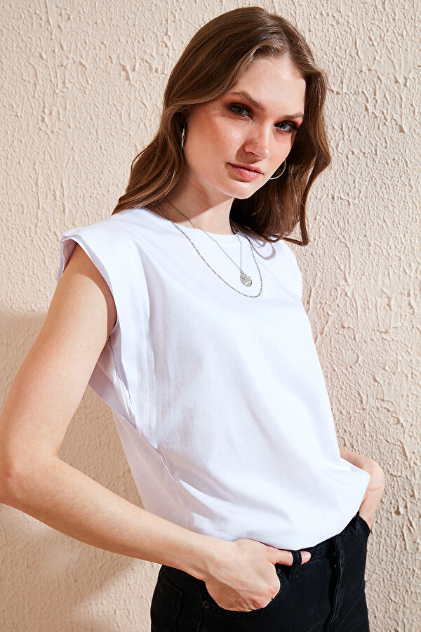 Bayan T Shirt 5864019 BEYAZ