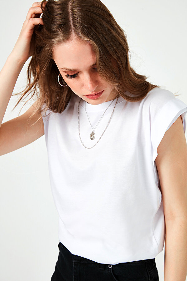 Bayan T Shirt 5864019 BEYAZ