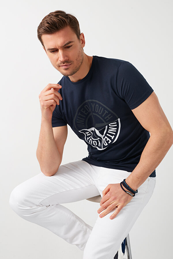 Erkek T Shirt 541PUSULA LACİVERT