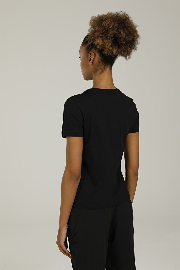 ANNA C NECK SLOGAN T-SHIR BLACK Woman 054