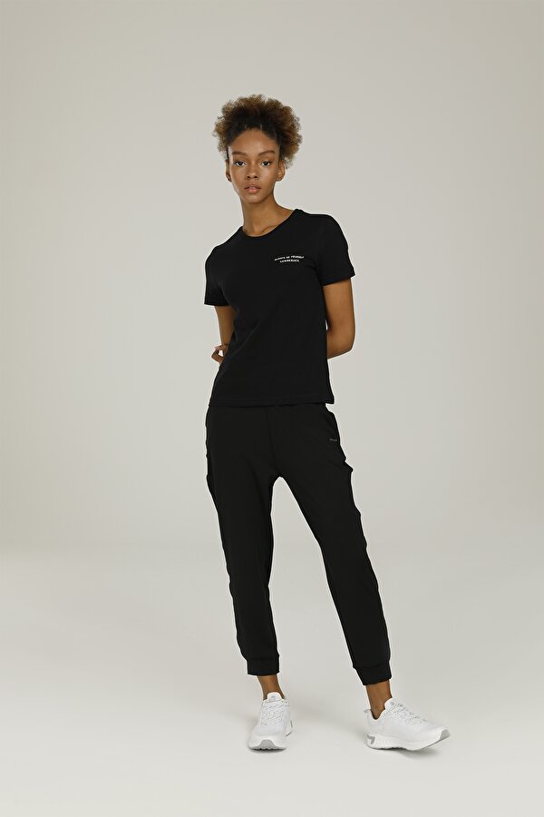 ANNA C NECK SLOGAN T-SHIR BLACK Woman 054