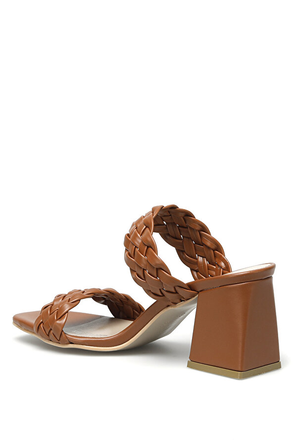 21S-161 2FX Taba Kadın Topuklu Terlik