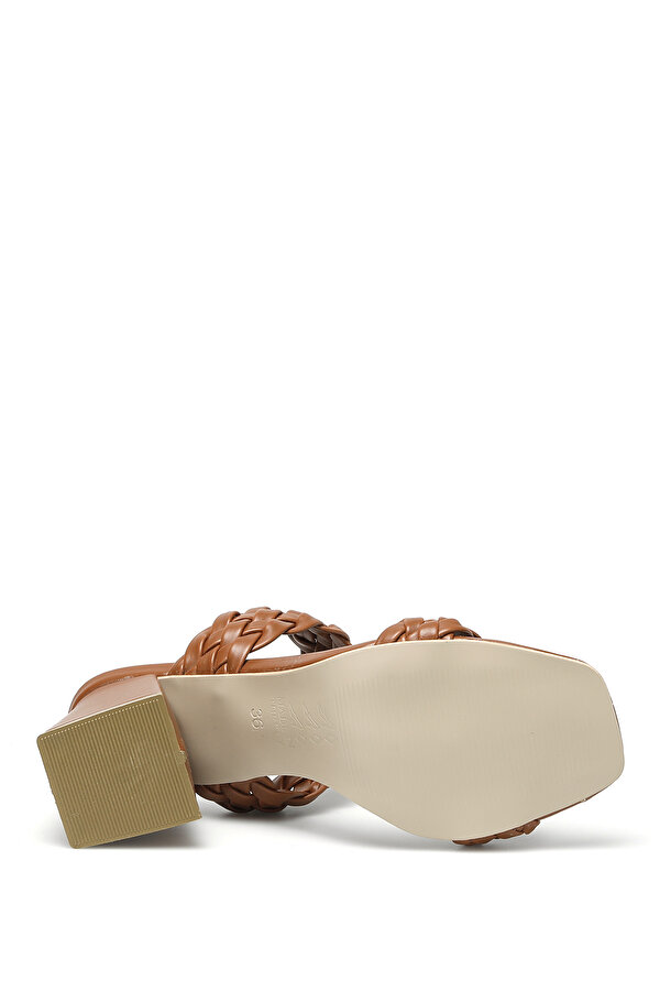 21S-161 2FX Taba Kadın Topuklu Terlik