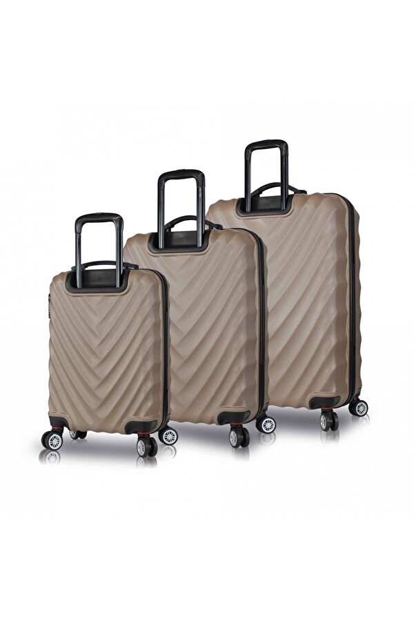 Lotus Abs Kabin Orta ve Büyük Boy Gold 3 lü Valiz Seti