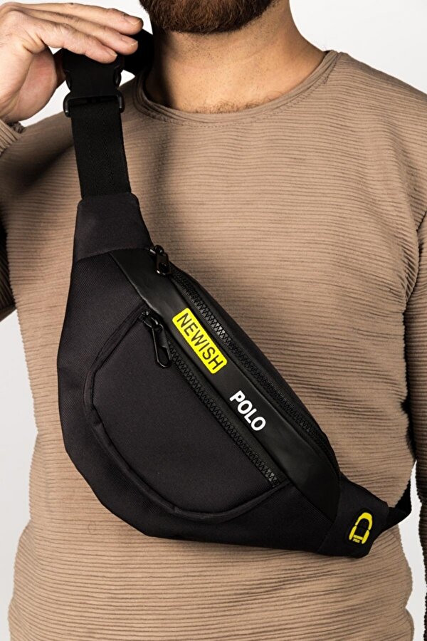 NEWİSH POLO 610 Unisex Omuz ve Bel Çantası SİYAH-SARI