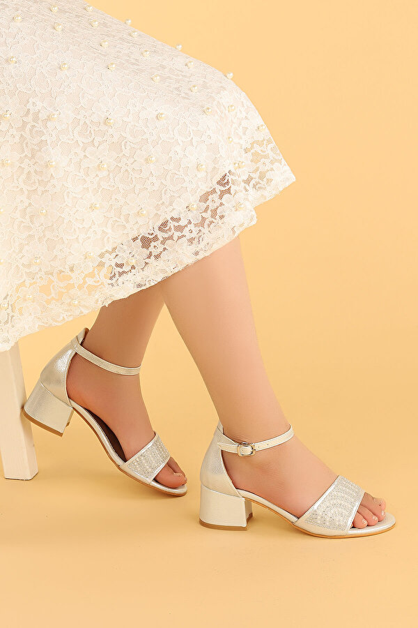 Kiko 765 Vakko Günlük Kız Çocuk 3 Cm Topuk Sandalet Ayakkabı Gümüş