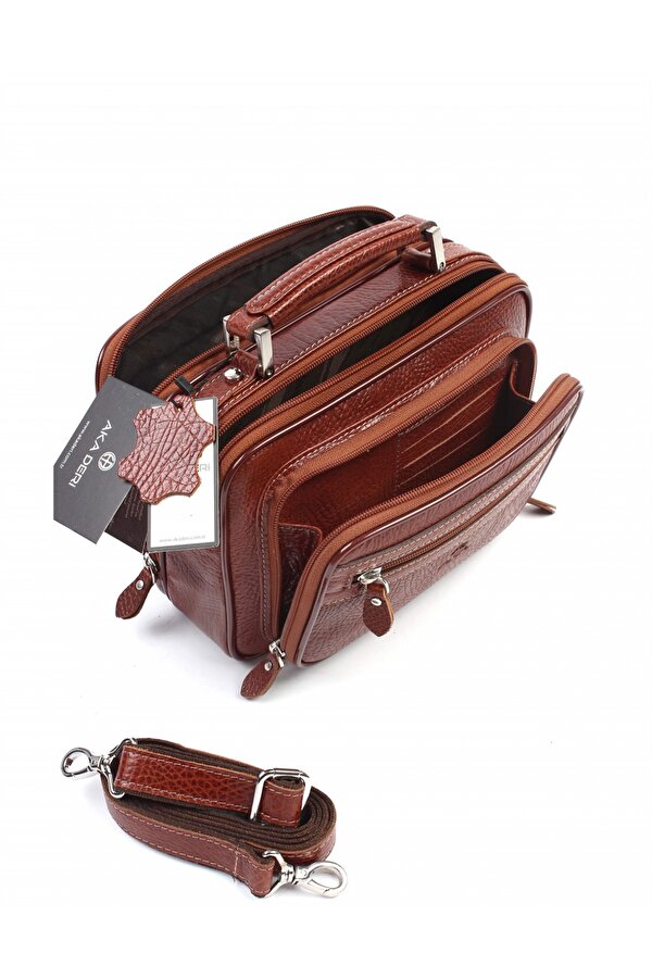 DERİ 318 %100 HAKİKİ DERİ ERKEK EL ÇANTASI ÇAPRAZ ÇANTA TABA