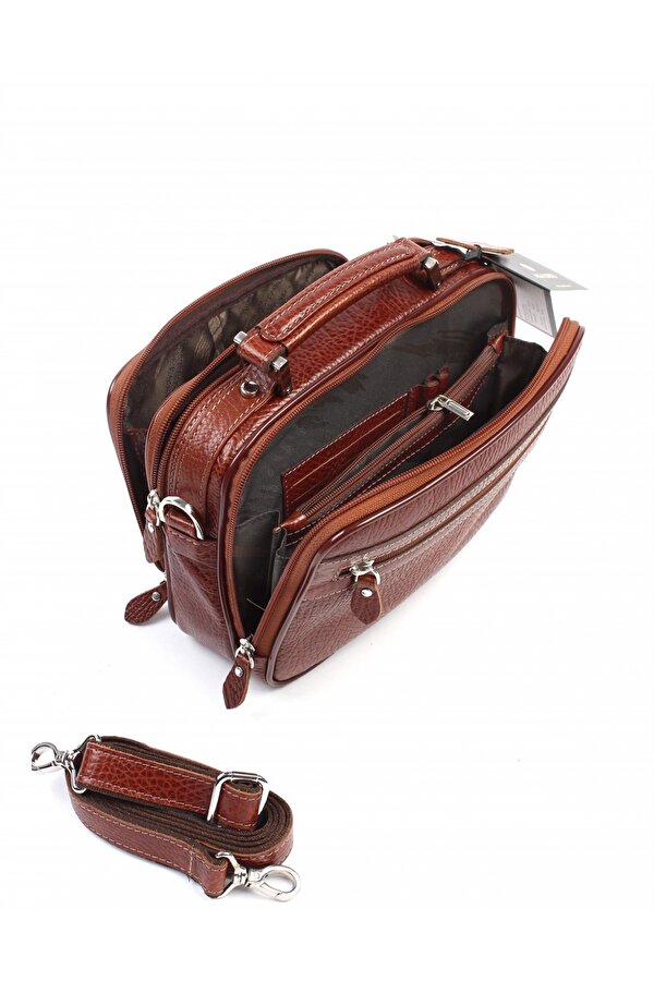 DERİ 318 %100 HAKİKİ DERİ ERKEK EL ÇANTASI ÇAPRAZ ÇANTA TABA