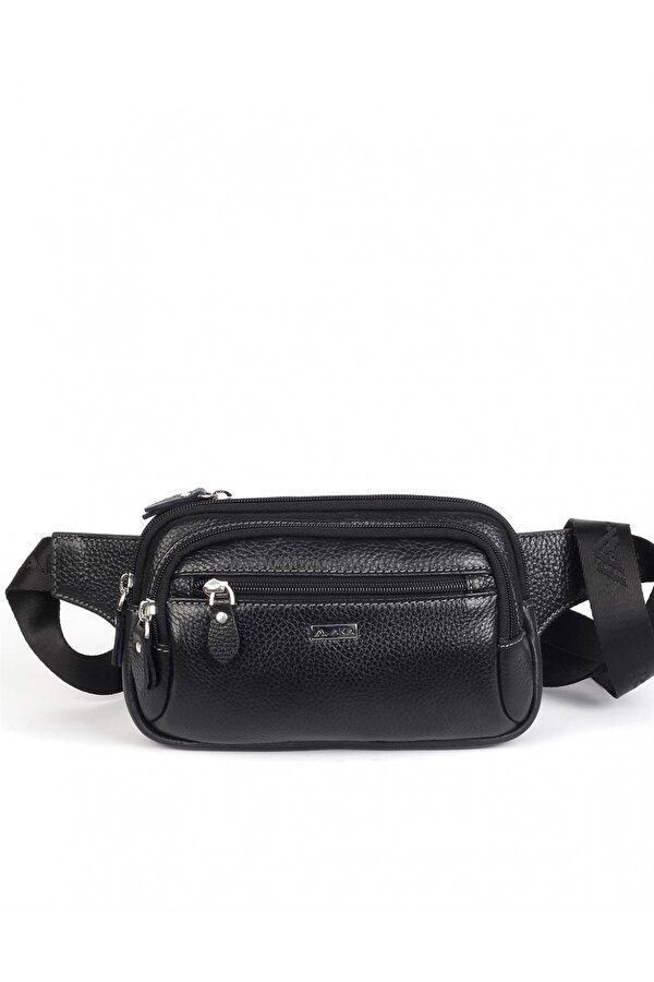 DERİ 113 HAKİKİ DERİ ERKEK BEL ÇANTASI SİYAH