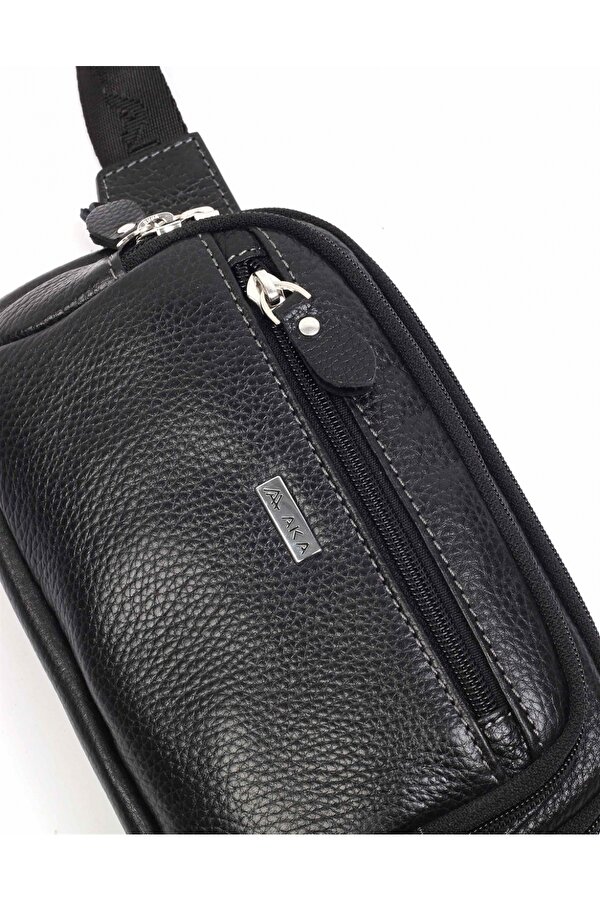 DERİ 113 HAKİKİ DERİ ERKEK BEL ÇANTASI SİYAH