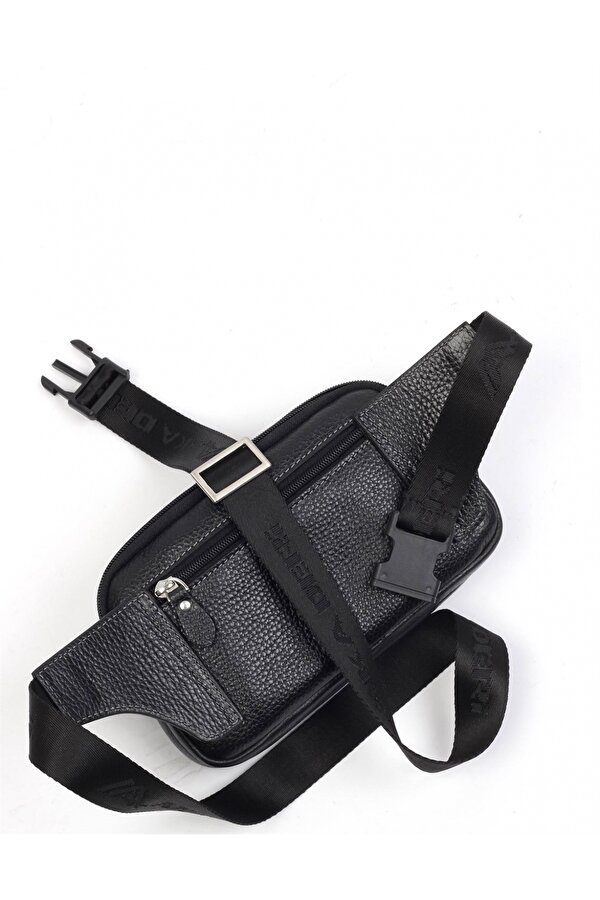 DERİ 113 HAKİKİ DERİ ERKEK BEL ÇANTASI SİYAH