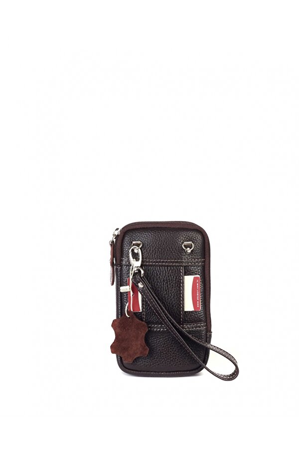 DERİ 345 HAKİKİ DERİ TELEFONLUK KAHVE