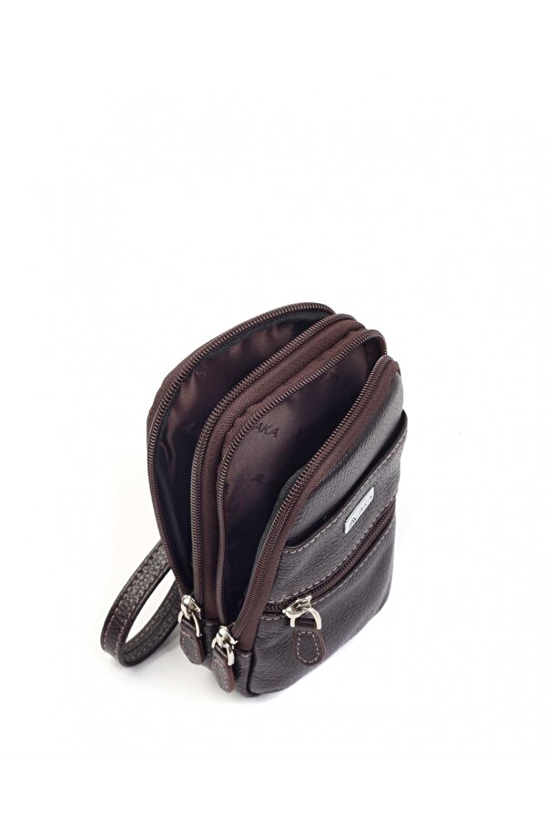 DERİ 345 HAKİKİ DERİ TELEFONLUK KAHVE