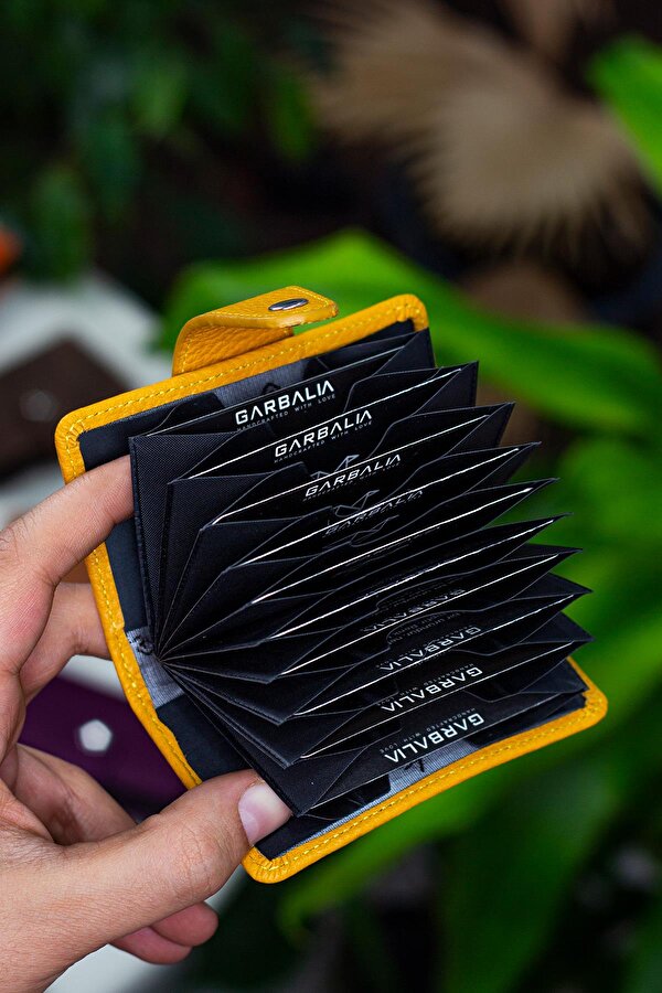 Adanus Hakiki Deri Akordiyon Kartlık Siyah