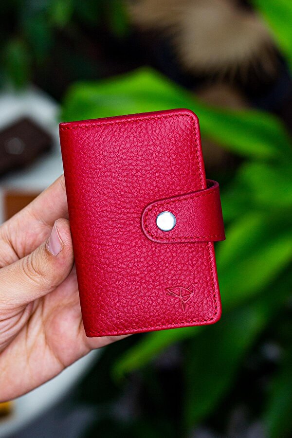 Adanus Hakiki Deri Akordiyon Kartlık Siyah