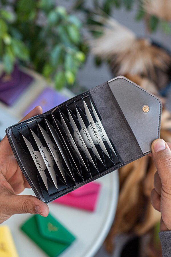 Lviv Vegan Deri Akordiyon Kartlık Turuncu