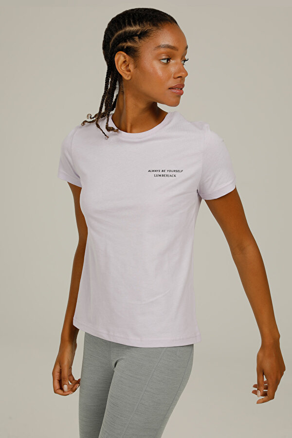 Lumberjack Anna C Neck Slogan T-Shir Фиолетовый 008 Женщина Футболка