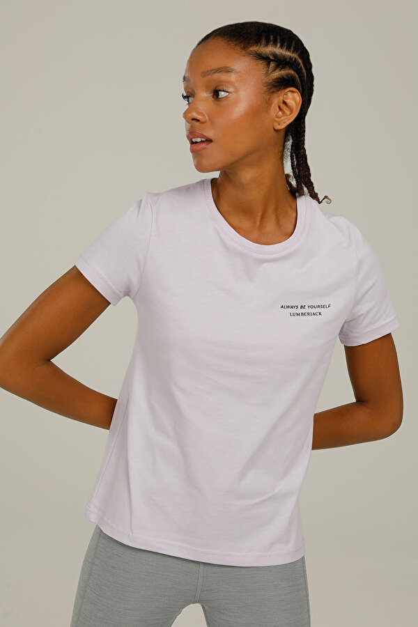 Lumberjack Anna C Neck Slogan T-Shir Фиолетовый 008 Женщина Футболка