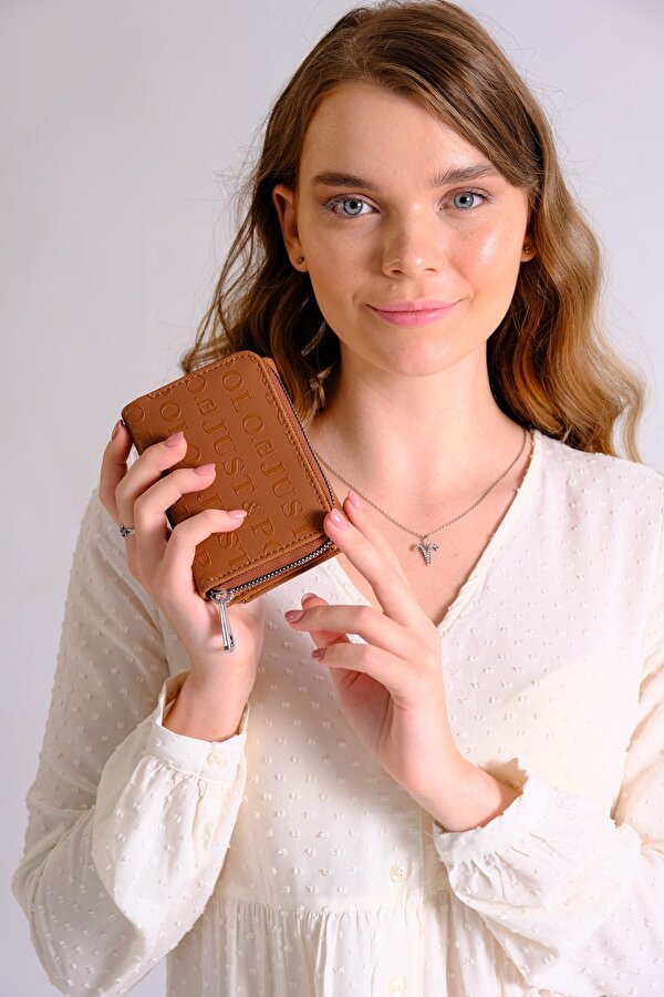 Kadın Mıknatıs Kapaklı Fermuarlı Mini Cüzdan PBU1002