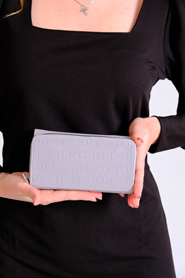 Kadın Çıtçıt ve Fermuarlı Gofraj Baskılı Cüzdan PBU1003