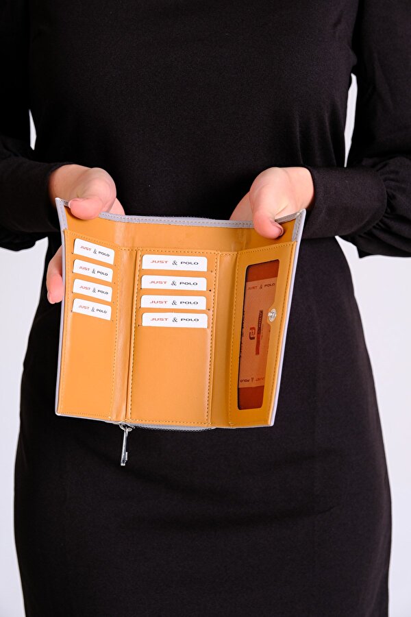 Kadın Çıtçıt ve Fermuarlı Gofraj Baskılı Cüzdan PBU1003