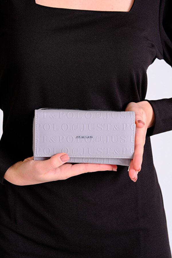 Kadın Çıtçıt ve Fermuarlı Gofraj Baskılı Cüzdan PBU1003